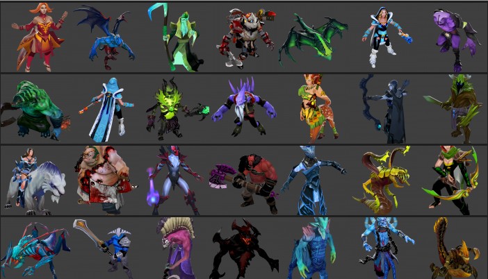 Modely jednotlivých Dota 2 hrdinů