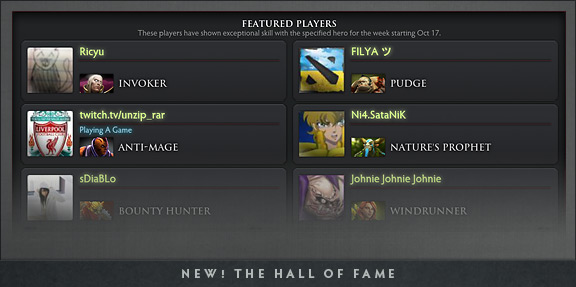 Hall of Fame v novém patchi - 18.10.